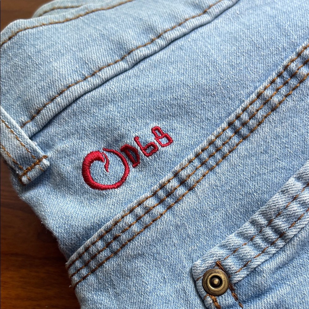 Origin Maine Light Blue Jeans with Red Embroidery